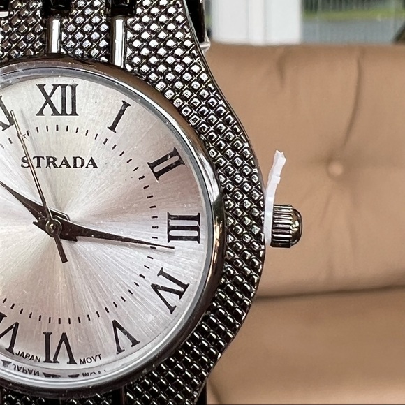STRADA Dark Silvertone Watch with Stainless Back - Picture 6 of 10